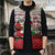 Italy Christmas Sleeveless Puffer Jacket with Pizza Chef Santa Leaning Tower Colosseum and Red Green Holiday Pattern Design - Wonder Print Shop