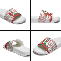 Italy Christmas Slide Sandals with Pizza Chef Santa Leaning Tower Colosseum and Red Green Holiday Pattern Design - Wonder Print Shop