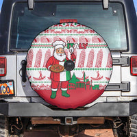 Italy Christmas Spare Tire Cover with Pizza Chef Santa Leaning Tower Colosseum and Red Green Holiday Pattern Design - Wonder Print Shop