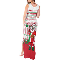 Italy Christmas Tank Maxi Dress with Pizza Chef Santa Leaning Tower Colosseum and Red Green Holiday Pattern Design - Wonder Print Shop