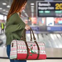 Italy Christmas Travel Bag with Pizza Chef Santa Leaning Tower Colosseum and Red Green Holiday Pattern Design - Wonder Print Shop