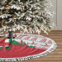 Italy Christmas Tree Skirt with Pizza Chef Santa Leaning Tower Colosseum and Red Green Holiday Pattern Design - Wonder Print Shop