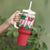 Italy Christmas Tumbler With Handle with Pizza Chef Santa Leaning Tower Colosseum and Red Green Holiday Pattern Design - Wonder Print Shop