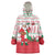Italy Christmas Wearable Blanket Hoodie with Pizza Chef Santa Leaning Tower Colosseum and Red Green Holiday Pattern Design - Wonder Print Shop