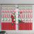 Italy Christmas Window Curtain with Pizza Chef Santa Leaning Tower Colosseum and Red Green Holiday Pattern Design - Wonder Print Shop
