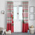 Italy Christmas Window Curtain with Pizza Chef Santa Leaning Tower Colosseum and Red Green Holiday Pattern Design - Wonder Print Shop