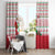 Italy Christmas Window Curtain with Pizza Chef Santa Leaning Tower Colosseum and Red Green Holiday Pattern Design - Wonder Print Shop