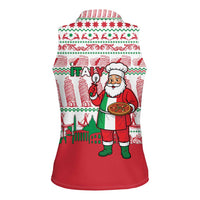 Italy Christmas Women Sleeveless Polo Shirt with Pizza Chef Santa Leaning Tower Colosseum and Red Green Holiday Pattern Design - Wonder Print Shop