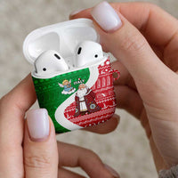 Italy Christmas AirPods Case with Pizza Chef Santa Leaning Tower Colosseum and Red Green Holiday Pattern Design - Wonder Print Shop