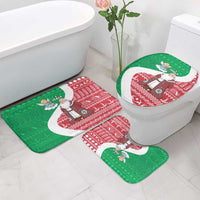 Italy Christmas Bathroom Set with Pizza Chef Santa Leaning Tower Colosseum and Red Green Holiday Pattern Design - Wonder Print Shop