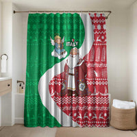 Italy Christmas Bathroom Set with Pizza Chef Santa Leaning Tower Colosseum and Red Green Holiday Pattern Design - Wonder Print Shop