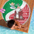 Italy Christmas Beach Blanket with Pizza Chef Santa Leaning Tower Colosseum and Red Green Holiday Pattern Design - Wonder Print Shop