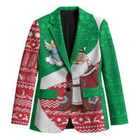 Italy Christmas Blazer with Pizza Chef Santa Leaning Tower Colosseum and Red Green Holiday Pattern Design - Wonder Print Shop