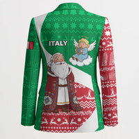 Italy Christmas Blazer with Pizza Chef Santa Leaning Tower Colosseum and Red Green Holiday Pattern Design - Wonder Print Shop