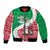 Italy Christmas Bomber Jacket with Pizza Chef Santa Leaning Tower Colosseum and Red Green Holiday Pattern Design - Wonder Print Shop