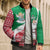Italy Christmas Bomber Puffer Jacket with Pizza Chef Santa Leaning Tower Colosseum and Red Green Holiday Pattern Design - Wonder Print Shop