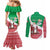 Italy Christmas Couples Matching Mermaid Dress and Long Sleeve Button Shirt with Pizza Chef Santa Leaning Tower Colosseum and Red Green Holiday Pattern Design - Wonder Print Shop