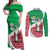 Italy Christmas Couples Matching Off Shoulder Maxi Dress and Long Sleeve Button Shirt with Pizza Chef Santa Leaning Tower Colosseum and Red Green Holiday Pattern Design - Wonder Print Shop