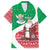 Italy Christmas Family Matching Off The Shoulder Long Sleeve Dress and Hawaiian Shirt with Pizza Chef Santa Leaning Tower Colosseum and Red Green Holiday Pattern Design - Wonder Print Shop