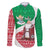 Italy Christmas Family Matching Off The Shoulder Long Sleeve Dress and Hawaiian Shirt with Pizza Chef Santa Leaning Tower Colosseum and Red Green Holiday Pattern Design - Wonder Print Shop