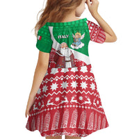 Italy Christmas Family Matching Tank Maxi Dress and Hawaiian Shirt with Pizza Chef Santa Leaning Tower Colosseum and Red Green Holiday Pattern Design - Wonder Print Shop