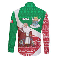 Italy Christmas Family Matching Tank Maxi Dress and Hawaiian Shirt with Pizza Chef Santa Leaning Tower Colosseum and Red Green Holiday Pattern Design - Wonder Print Shop