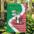 Italy Christmas Garden Flag with Pizza Chef Santa Leaning Tower Colosseum and Red Green Holiday Pattern Design - Wonder Print Shop