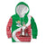 Italy Christmas Kid Hoodie with Pizza Chef Santa Leaning Tower Colosseum and Red Green Holiday Pattern Design - Wonder Print Shop