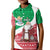 Italy Christmas Kid Polo Shirt with Pizza Chef Santa Leaning Tower Colosseum and Red Green Holiday Pattern Design - Wonder Print Shop