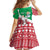 Italy Christmas Kid Short Sleeve Dress with Pizza Chef Santa Leaning Tower Colosseum and Red Green Holiday Pattern Design - Wonder Print Shop