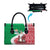 Italy Christmas Leather Bag with Pizza Chef Santa Leaning Tower Colosseum and Red Green Holiday Pattern Design - Wonder Print Shop