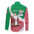 Italy Christmas Long Sleeve Button Shirt with Pizza Chef Santa Leaning Tower Colosseum and Red Green Holiday Pattern Design - Wonder Print Shop