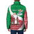 Italy Christmas Padded Jacket with Pizza Chef Santa Leaning Tower Colosseum and Red Green Holiday Pattern Design - Wonder Print Shop