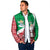 Italy Christmas Padded Jacket with Pizza Chef Santa Leaning Tower Colosseum and Red Green Holiday Pattern Design - Wonder Print Shop
