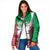 Italy Christmas Padded Jacket with Pizza Chef Santa Leaning Tower Colosseum and Red Green Holiday Pattern Design - Wonder Print Shop