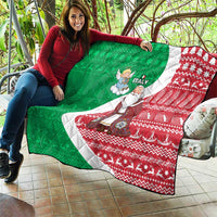 Italy Christmas Quilt with Pizza Chef Santa Leaning Tower Colosseum and Red Green Holiday Pattern Design - Wonder Print Shop