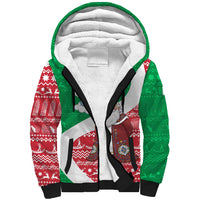 Italy Christmas Sherpa Hoodie with Pizza Chef Santa Leaning Tower Colosseum and Red Green Holiday Pattern Design - Wonder Print Shop