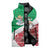 Italy Christmas Sleeveless Puffer Jacket with Pizza Chef Santa Leaning Tower Colosseum and Red Green Holiday Pattern Design - Wonder Print Shop