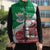 Italy Christmas Sleeveless Puffer Jacket with Pizza Chef Santa Leaning Tower Colosseum and Red Green Holiday Pattern Design - Wonder Print Shop
