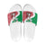 Italy Christmas Slide Sandals with Pizza Chef Santa Leaning Tower Colosseum and Red Green Holiday Pattern Design - Wonder Print Shop