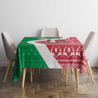 Italy Christmas Tablecloth with Pizza Chef Santa Leaning Tower Colosseum and Red Green Holiday Pattern Design - Wonder Print Shop
