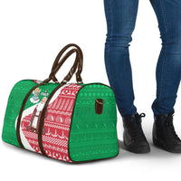 Italy Christmas Travel Bag with Pizza Chef Santa Leaning Tower Colosseum and Red Green Holiday Pattern Design - Wonder Print Shop