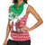 Italy Christmas Women Sleeveless Polo Shirt with Pizza Chef Santa Leaning Tower Colosseum and Red Green Holiday Pattern Design - Wonder Print Shop