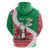 Italy Christmas Zip Hoodie with Pizza Chef Santa Leaning Tower Colosseum and Red Green Holiday Pattern Design - Wonder Print Shop