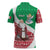 Italy Christmas Zipper Polo Shirt with Pizza Chef Santa Leaning Tower Colosseum and Red Green Holiday Pattern Design - Wonder Print Shop