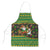 Jamaica Christmas Apron with Rasta Santa Snowman Gingerbread Drummer Palm Trees and Green Yellow Knit Pattern Design - Wonder Print Shop