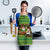 Jamaica Christmas Apron with Rasta Santa Snowman Gingerbread Drummer Palm Trees and Green Yellow Knit Pattern Design - Wonder Print Shop