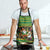 Jamaica Christmas Apron with Rasta Santa Snowman Gingerbread Drummer Palm Trees and Green Yellow Knit Pattern Design - Wonder Print Shop