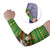 Jamaica Christmas Arm Sleeves with Rasta Santa Snowman Gingerbread Drummer Palm Trees and Green Yellow Knit Pattern Design - Wonder Print Shop
