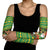 Jamaica Christmas Arm Sleeves with Rasta Santa Snowman Gingerbread Drummer Palm Trees and Green Yellow Knit Pattern Design - Wonder Print Shop